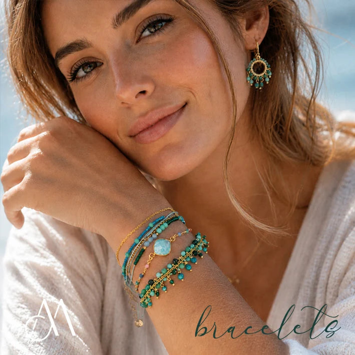 Handcrafted Gemstone Bracelets with 18K Gold Plating