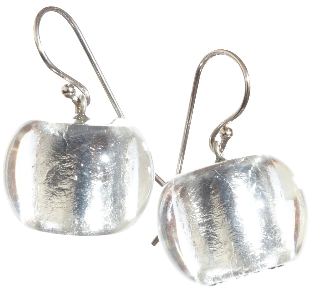 ZSISKA Design Radiance 1-Bead Earrings - Silver Foil