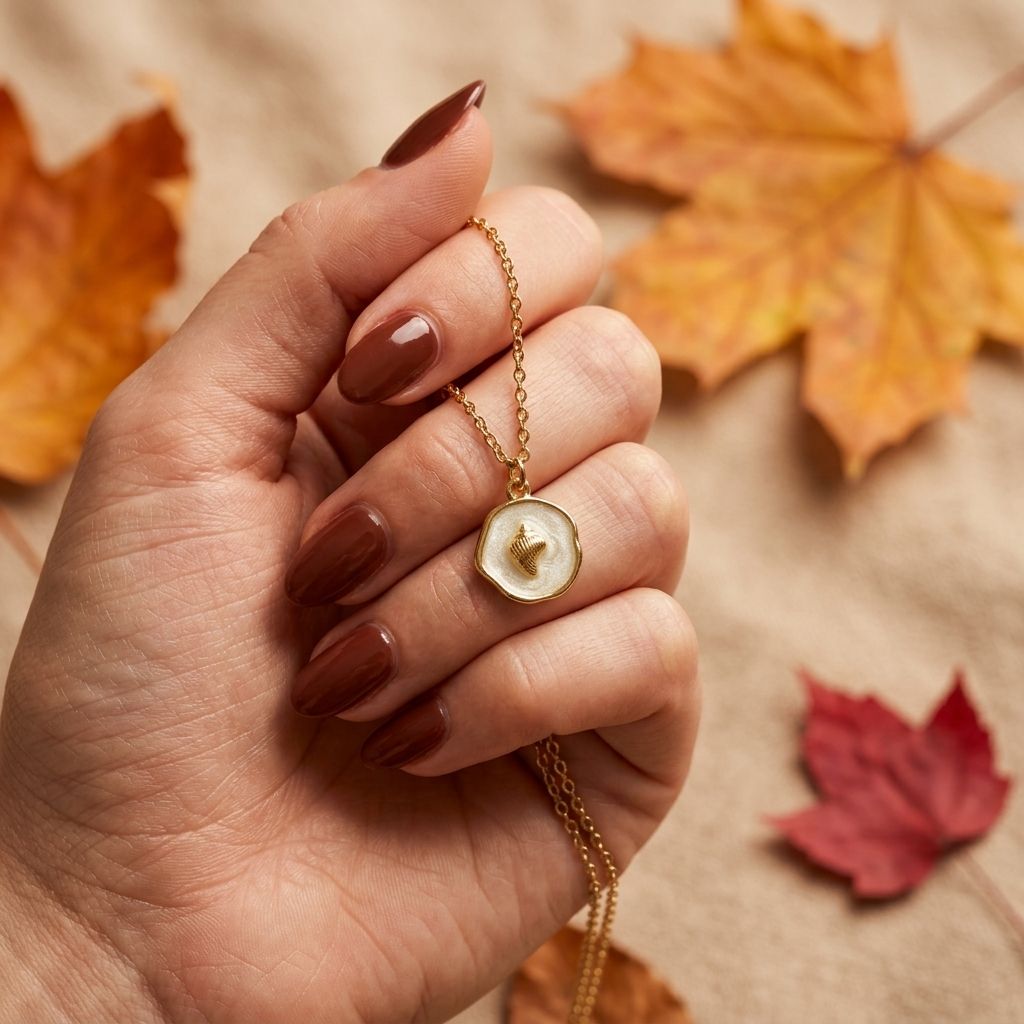 Elegant Circle Pendant Necklace - Whelk Shell
