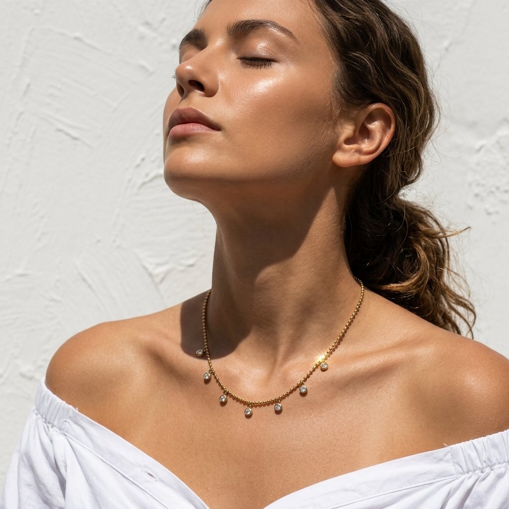 Golden Elegance Multi-Drop Necklace - Cubic Zirconia