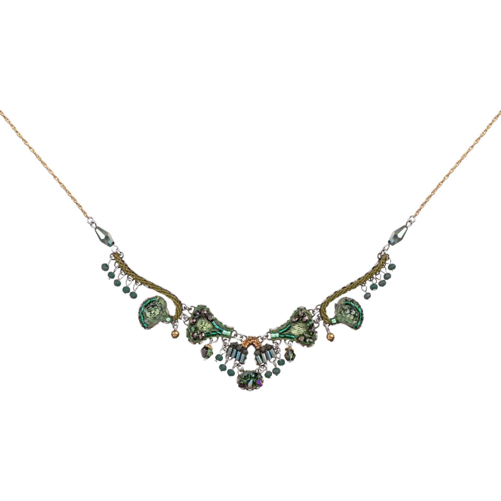 Green Vibrant Necklace Viridian Mood Set, Siofra