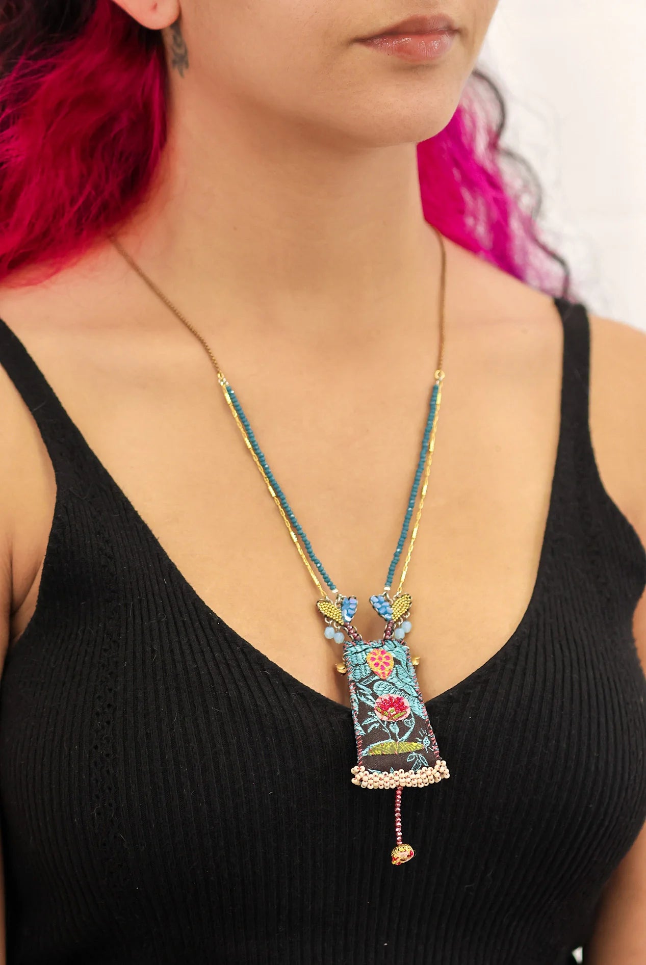 Summer Skies Set, Designer Pendant Necklace, Moon