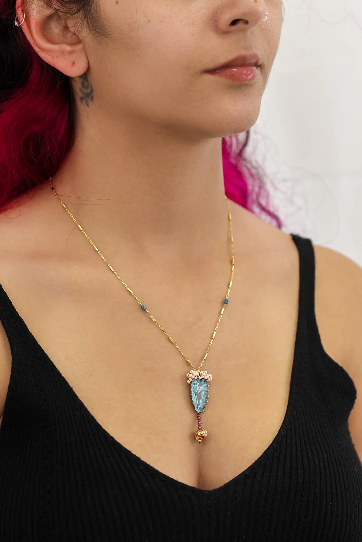 Summer Skies Set, Artisam Necklace, Light