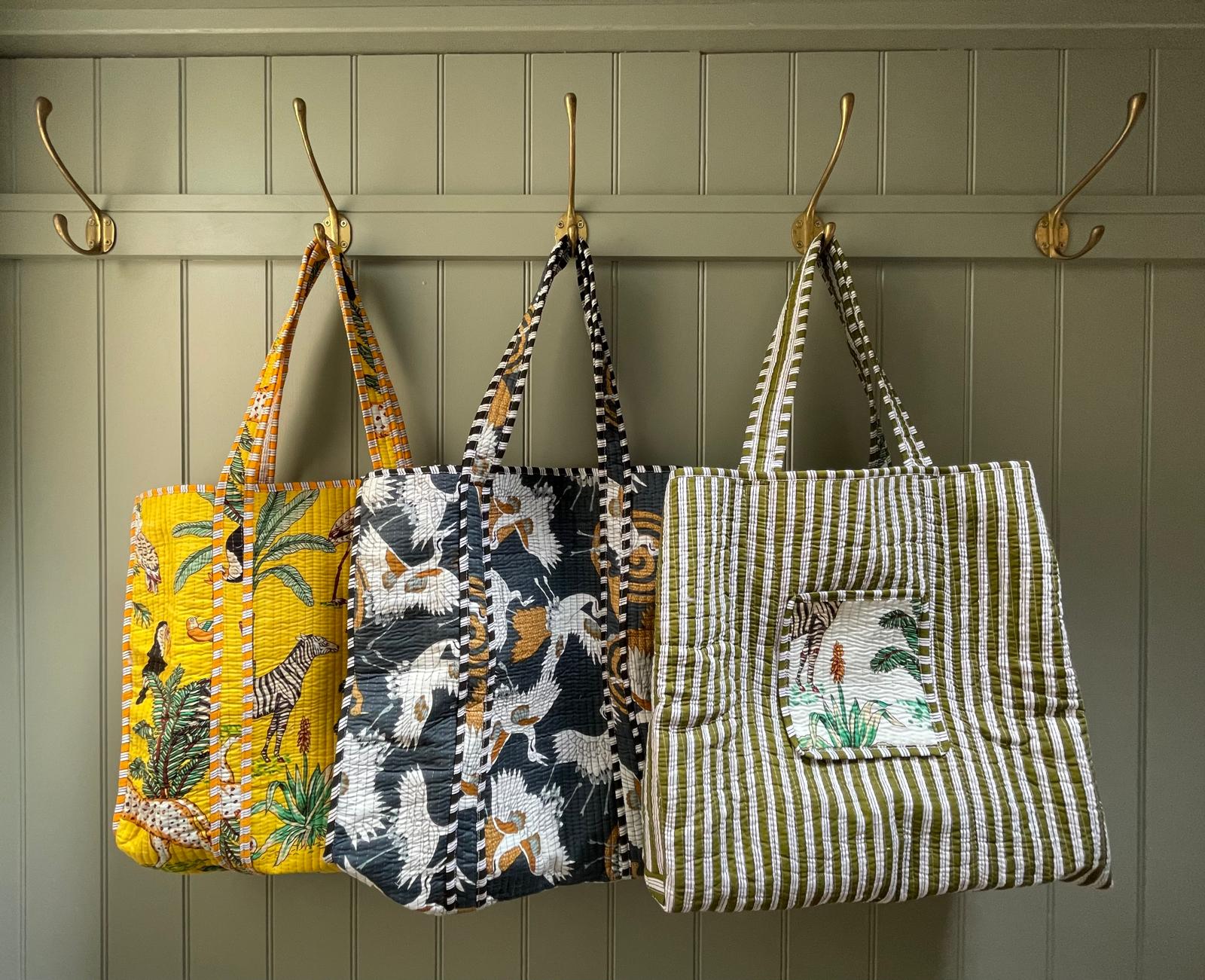 Quilted Cotton Tote Bag