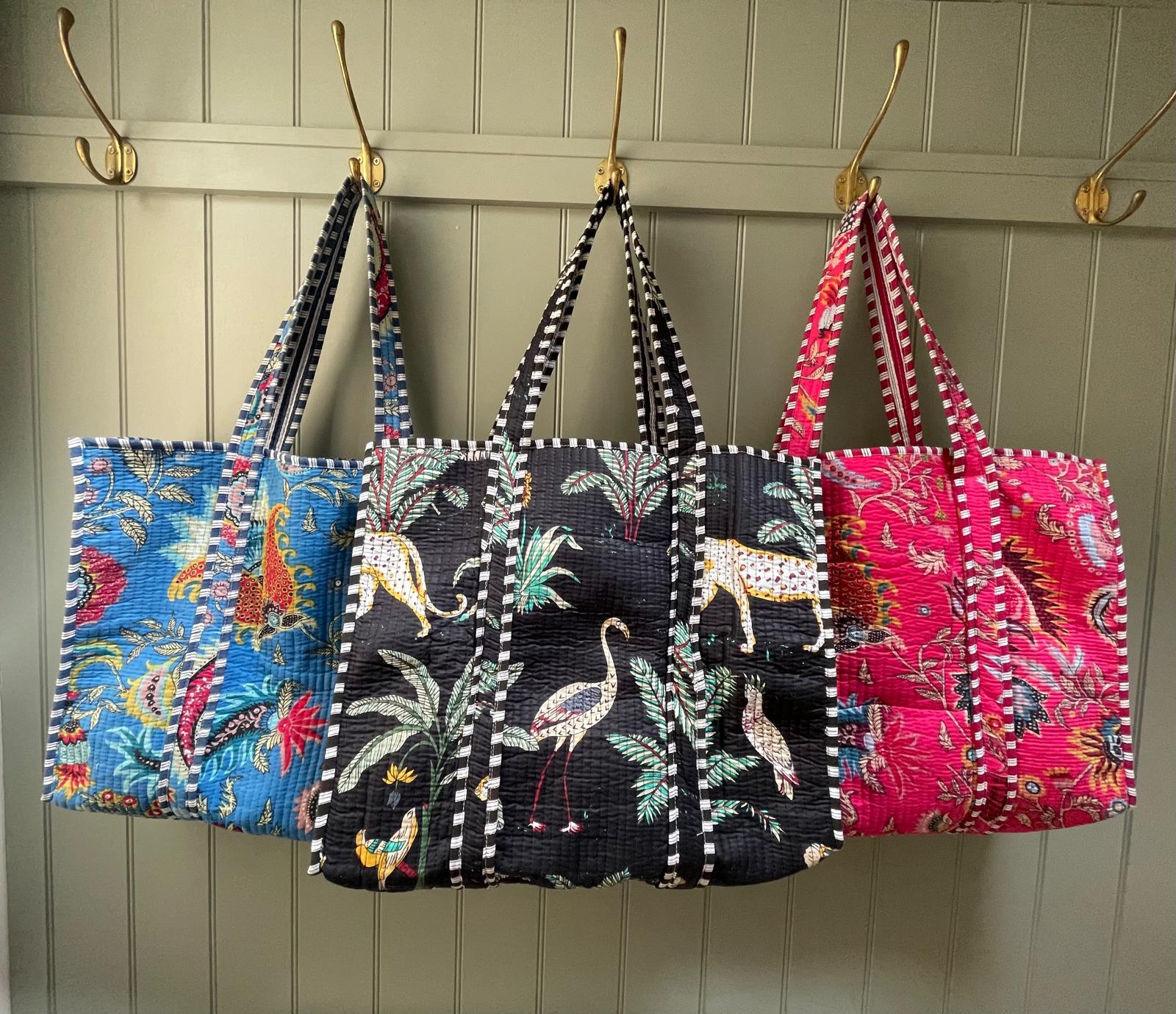 Quilted Cotton Tote Bag