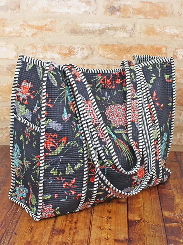 Suzie Blue - Quilted Cotton Tote Bag