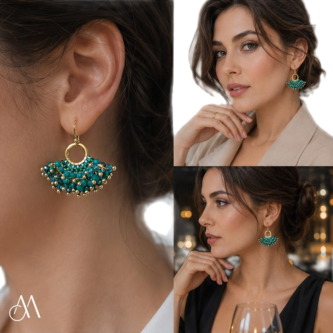 Handcrafted Gemstone & Crystal Earrings – 18K Gold-Plated 925 Silver Hooks