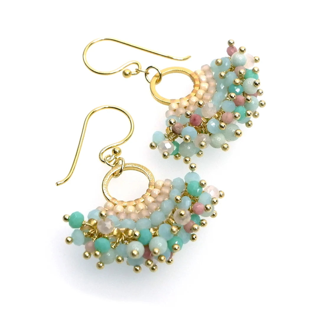 Handcrafted Gemstone & Crystal Earrings – 18K Gold-Plated 925 Silver Hooks