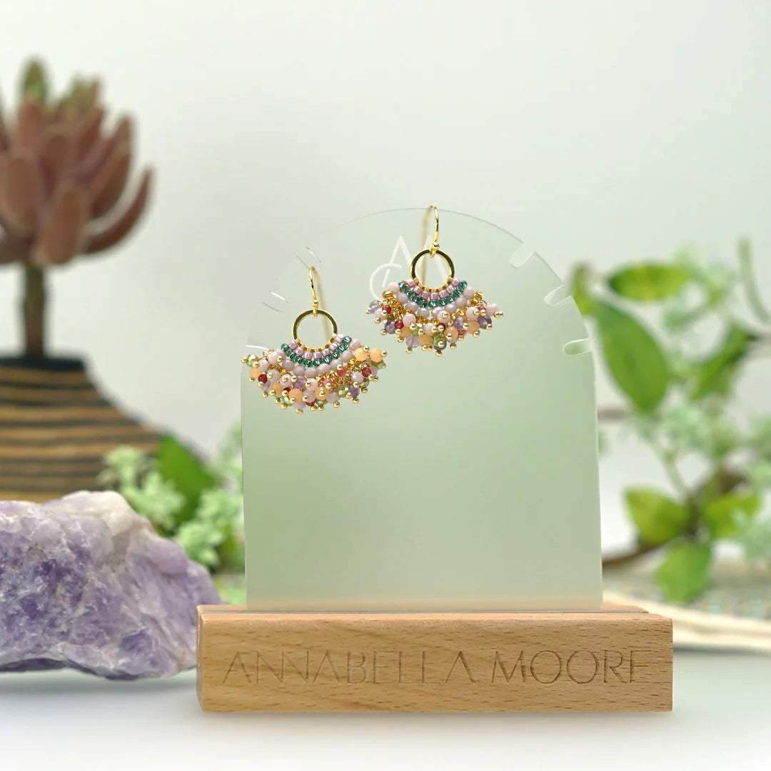 Handcrafted Gemstone & Crystal Earrings – 18K Gold-Plated 925 Silver Hooks
