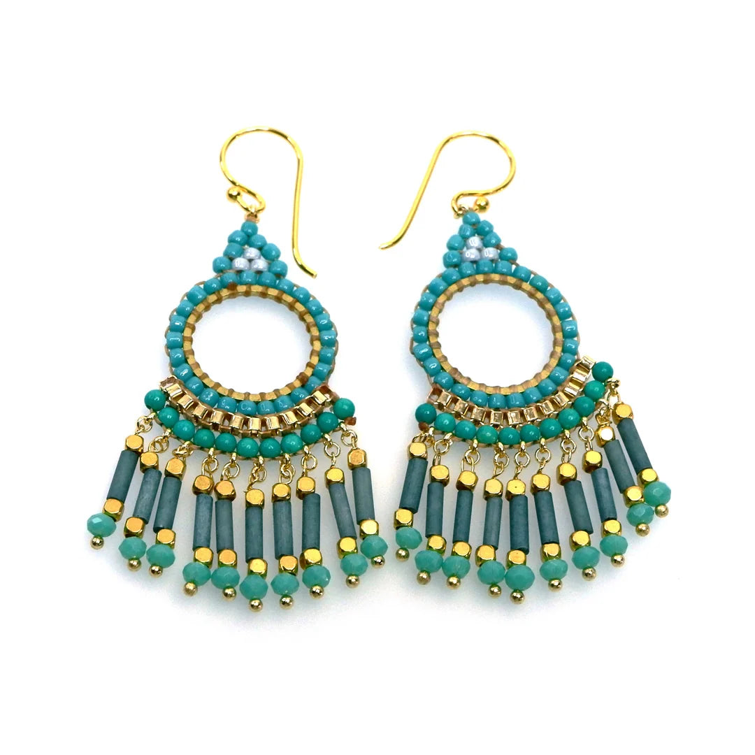 Handcrafted Gemstone & Crystal Earrings – 18K Gold-Plated 925 Silver Hooks