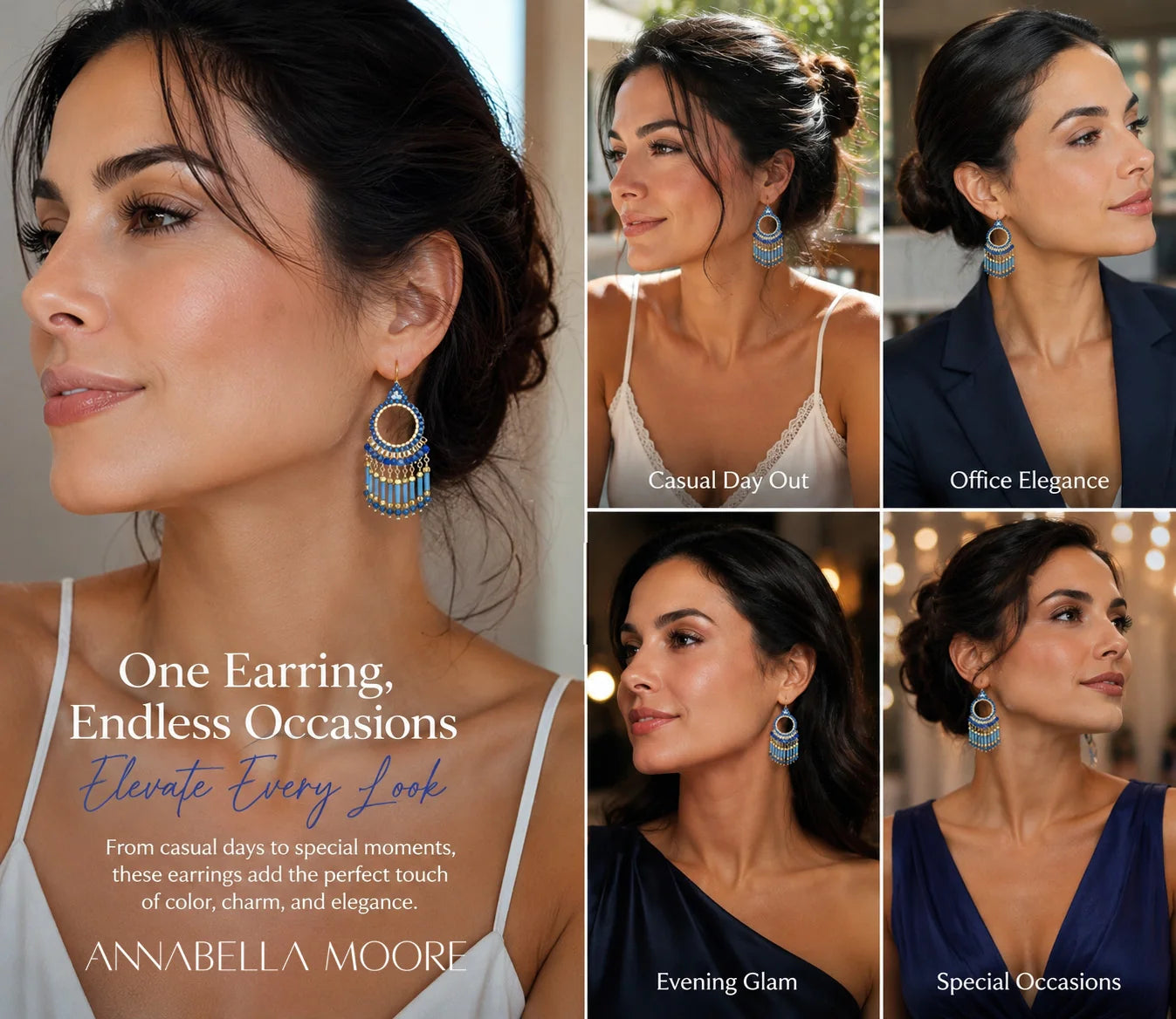 Handcrafted Gemstone & Crystal Earrings – 18K Gold-Plated 925 Silver Hooks