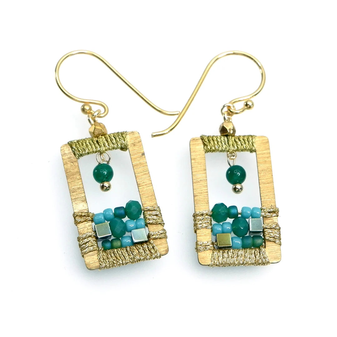 Handcrafted Gemstone & Crystal – 18K Gold-Plated Earrings