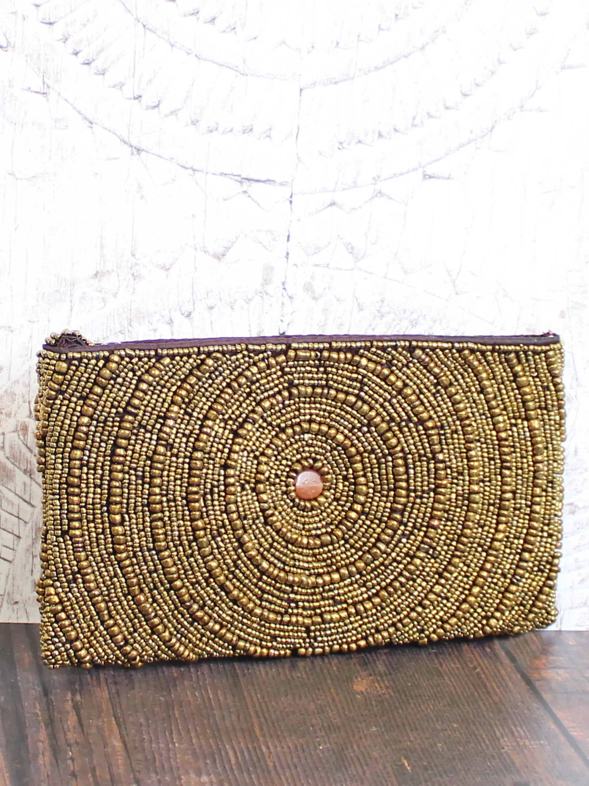 BEADED CLUTCH BAG – CIRCLE DESIGN