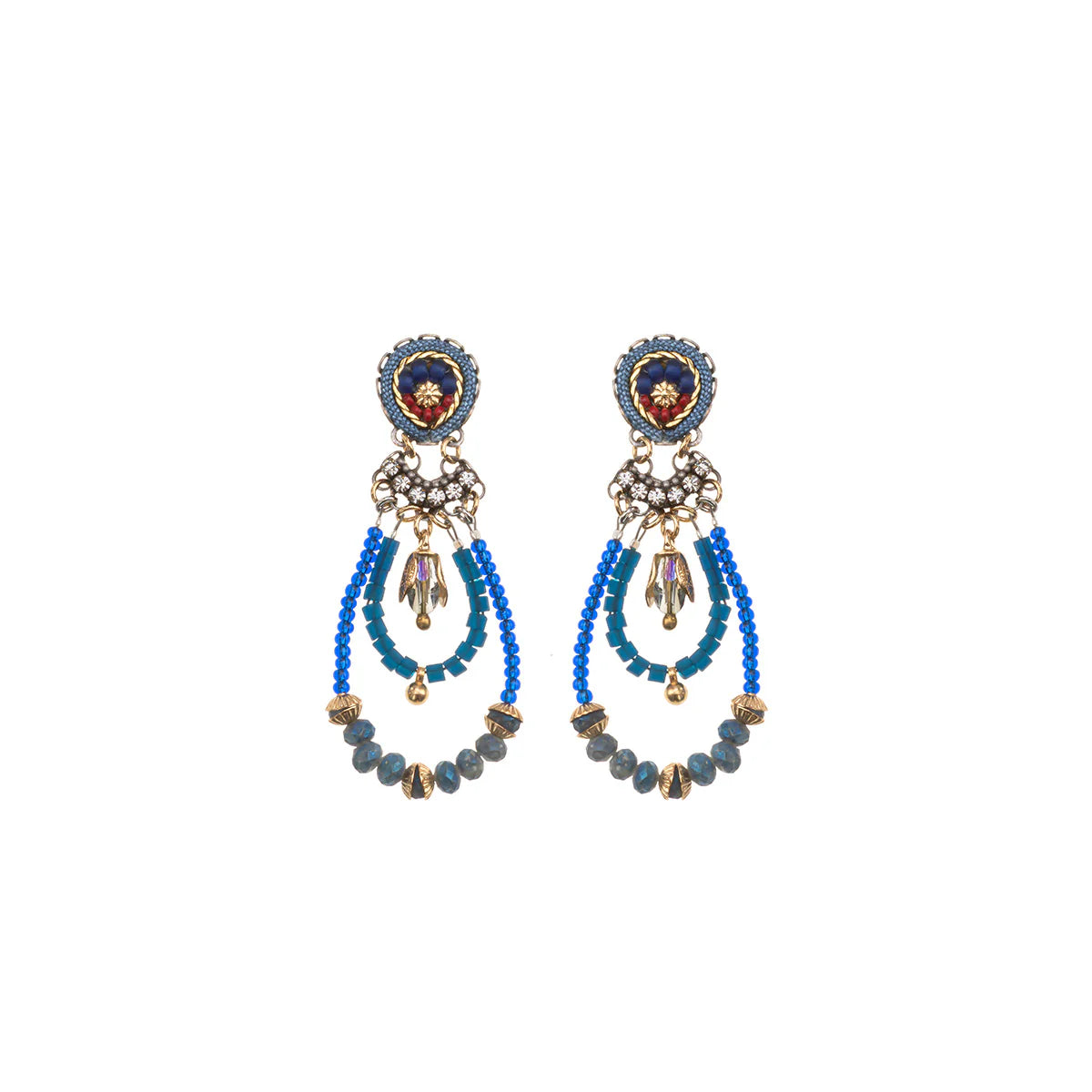 Blue Beaded Chike Earrings
