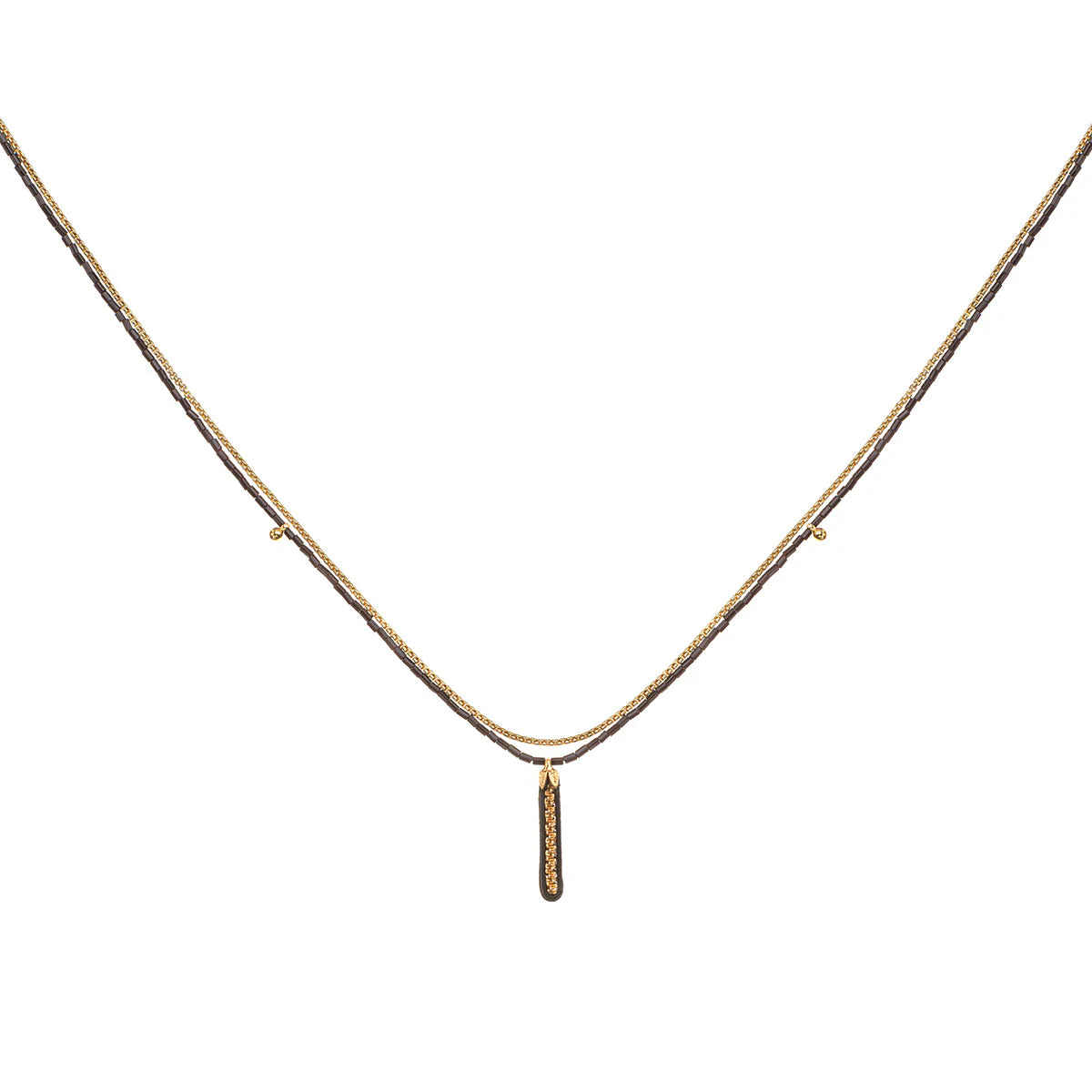 Black Beaded Cahya Necklace