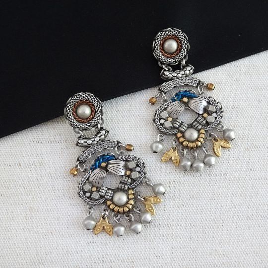 Silver Elegant Earrings Contemplation Set, Melosa