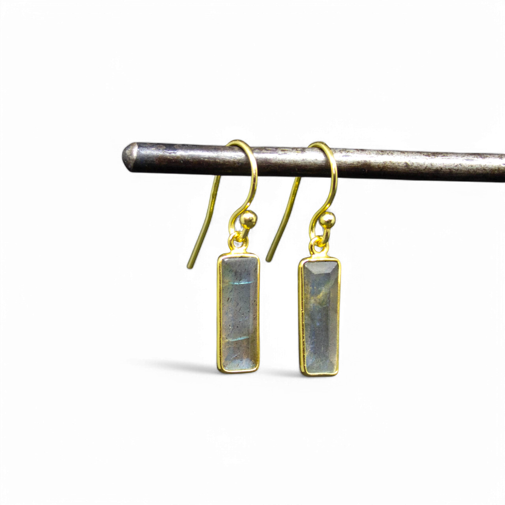 Semi Precious Rectangle Drop