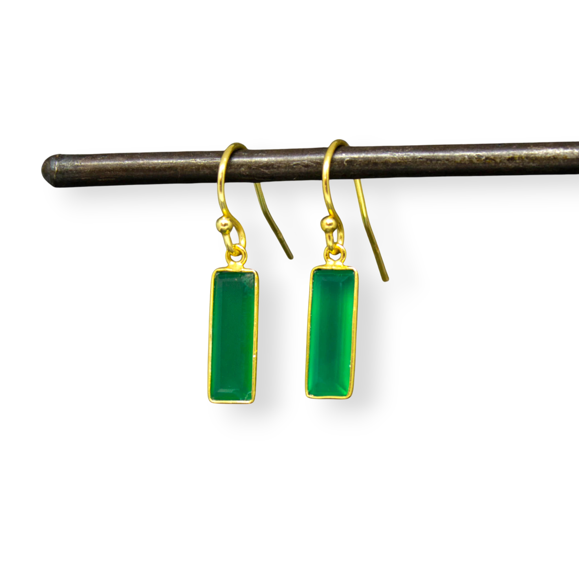 Semi Precious Rectangle Drop
