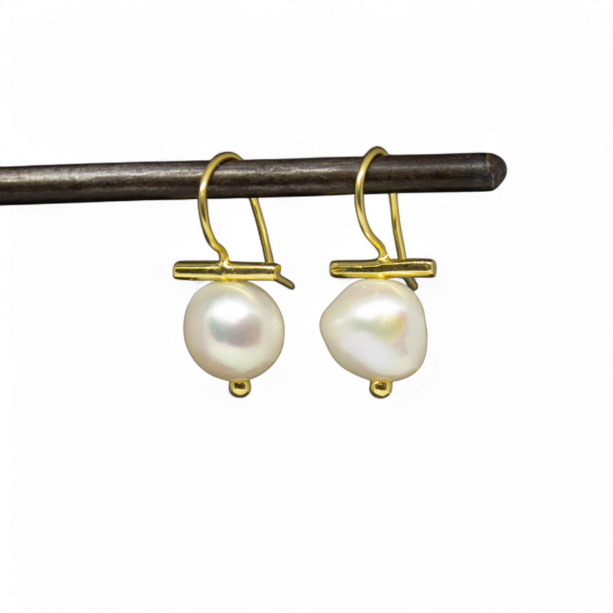 Pearl Bar Drop Earrings