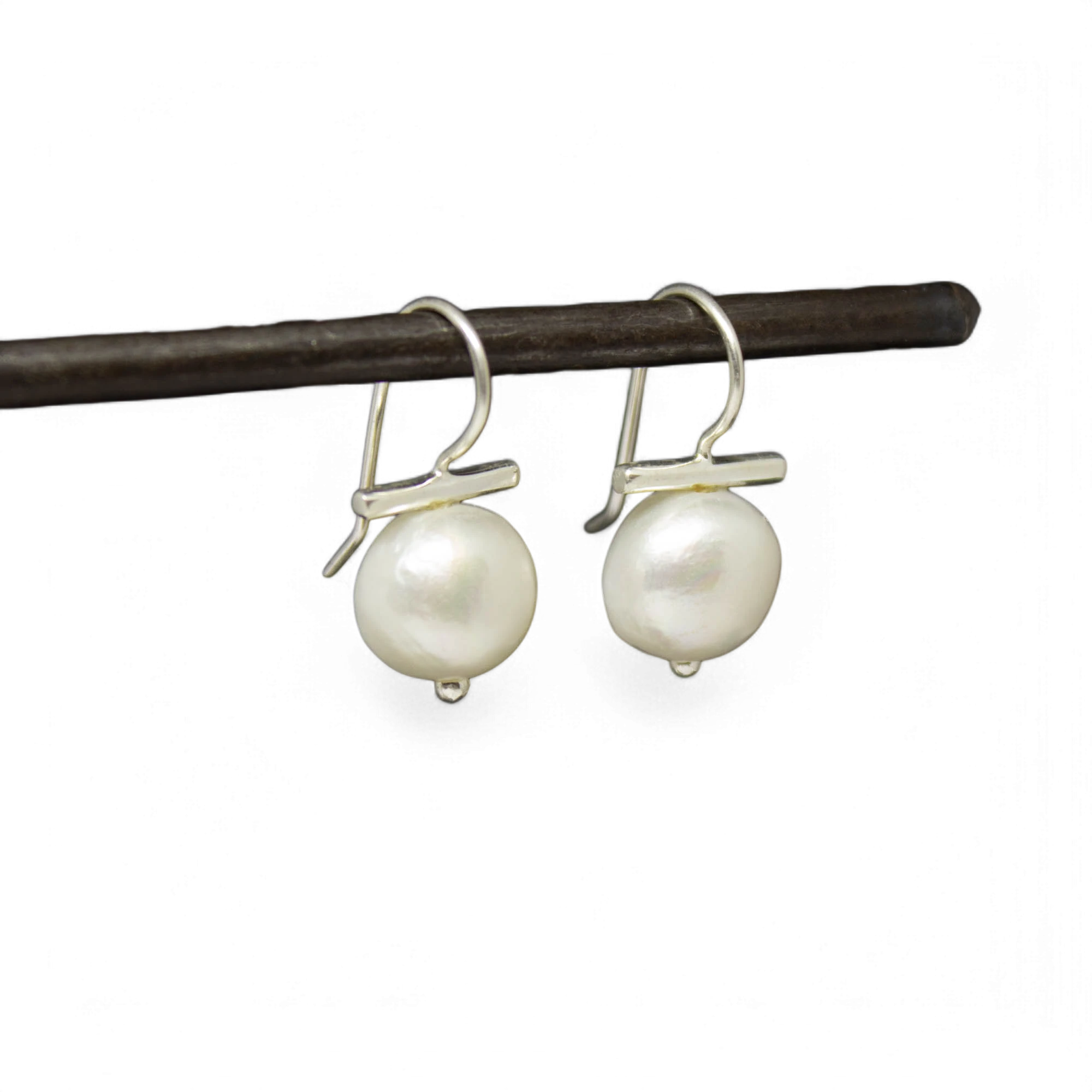 Pearl Bar Drop Earrings