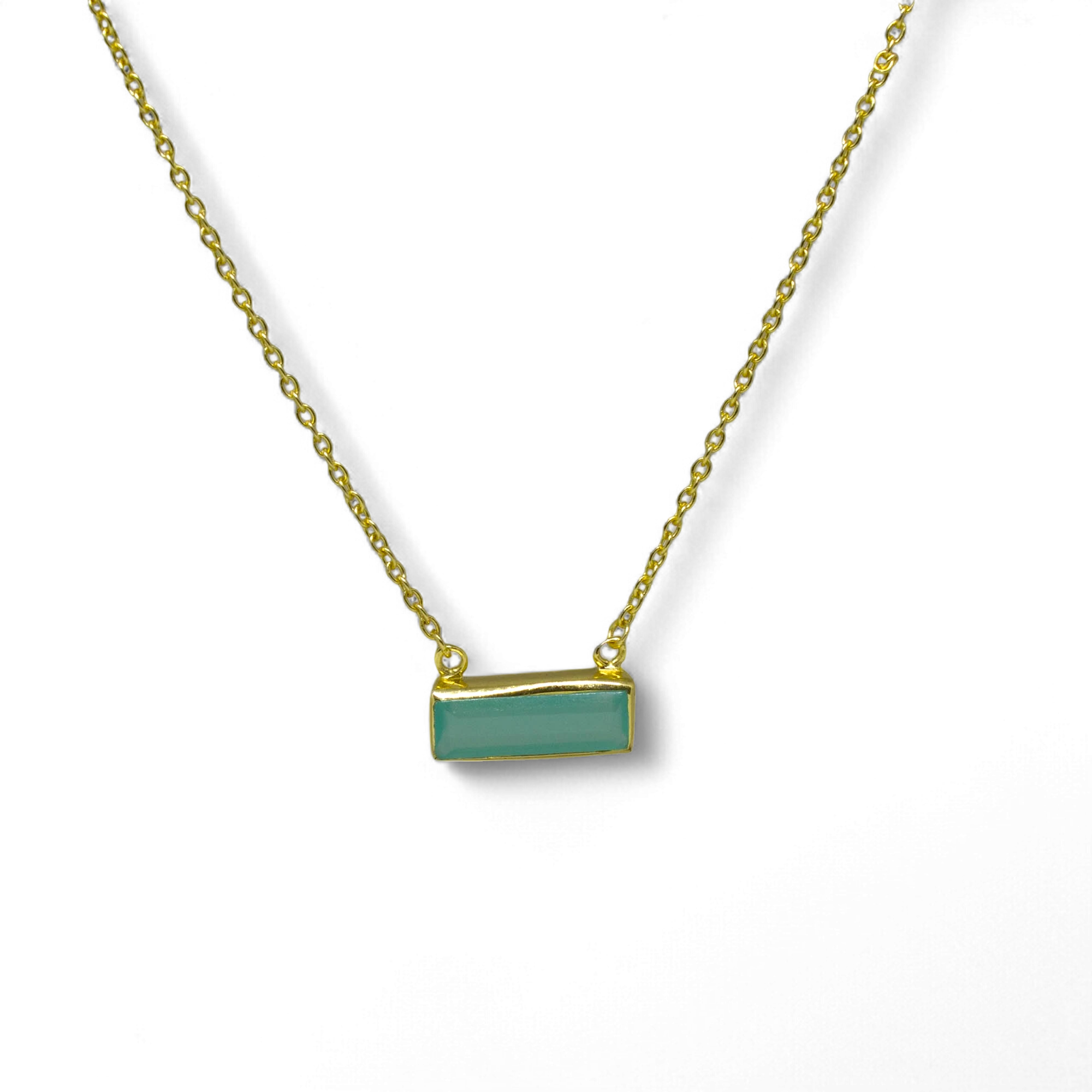 Rectangular Gemstone Necklace
