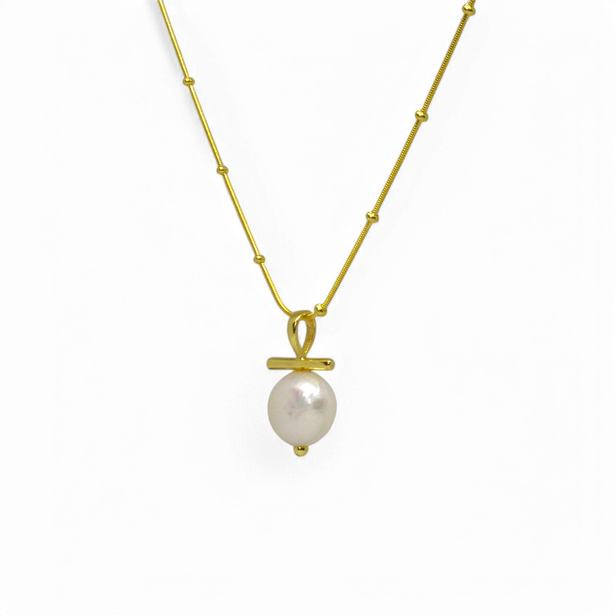 Pearl Bar Pendant Necklace