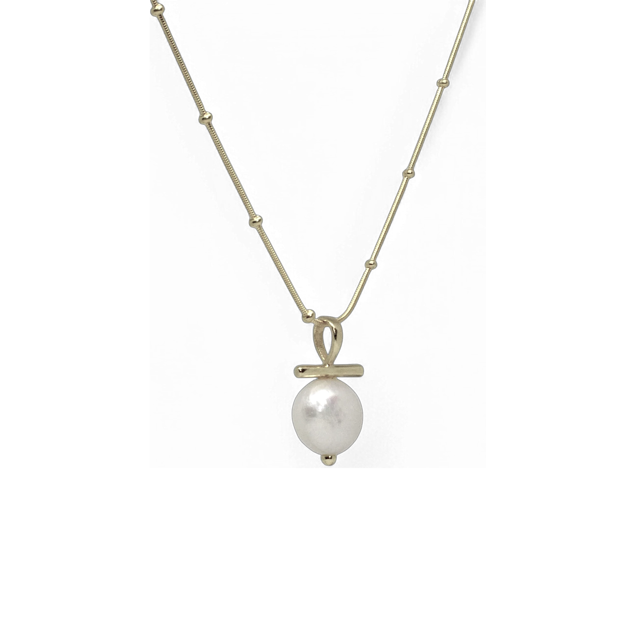 Pearl Bar Pendant Necklace