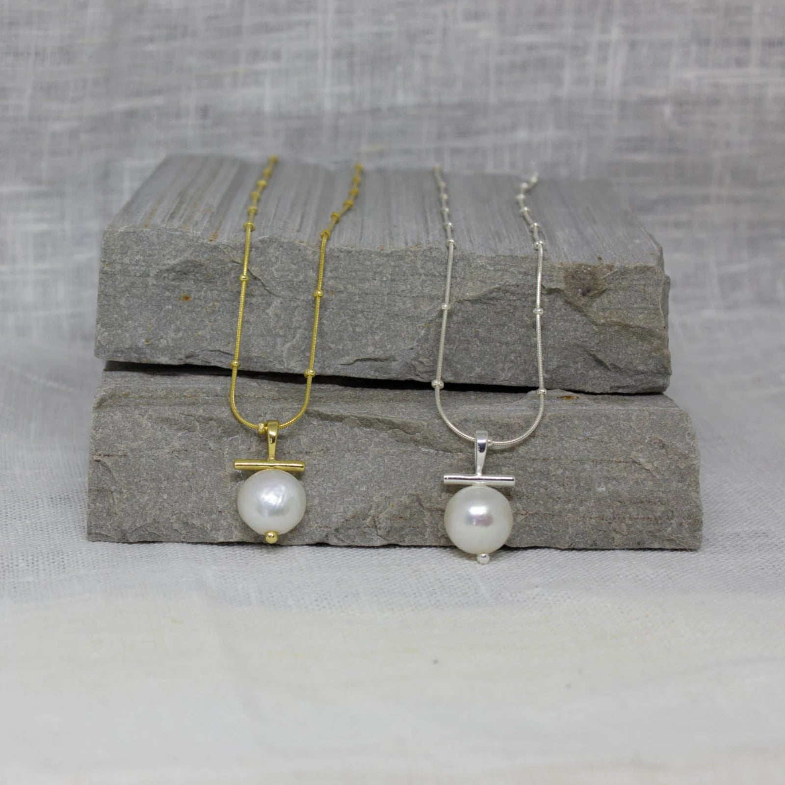 Pearl Bar Pendant Necklace