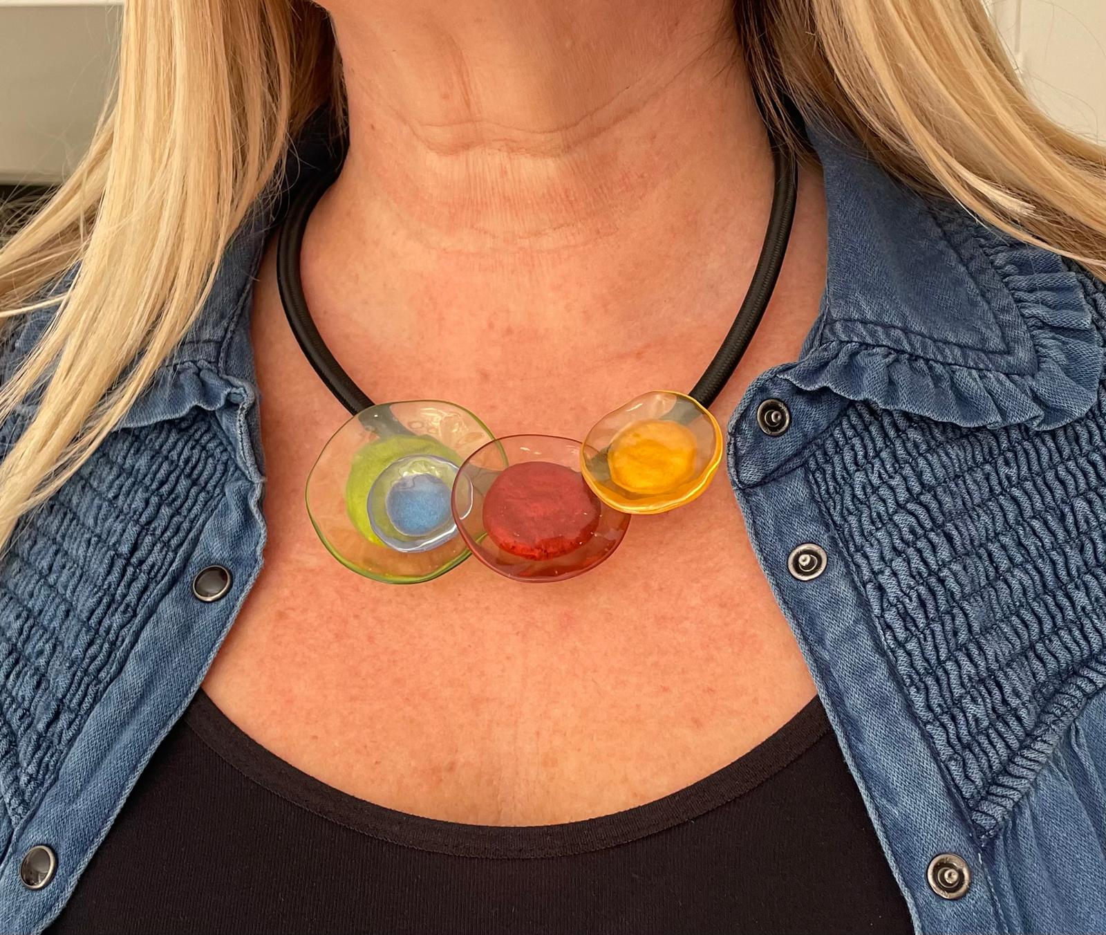 Prue By Zsiska - Magnetic Closure - 3 Bead Necklace - Flora
