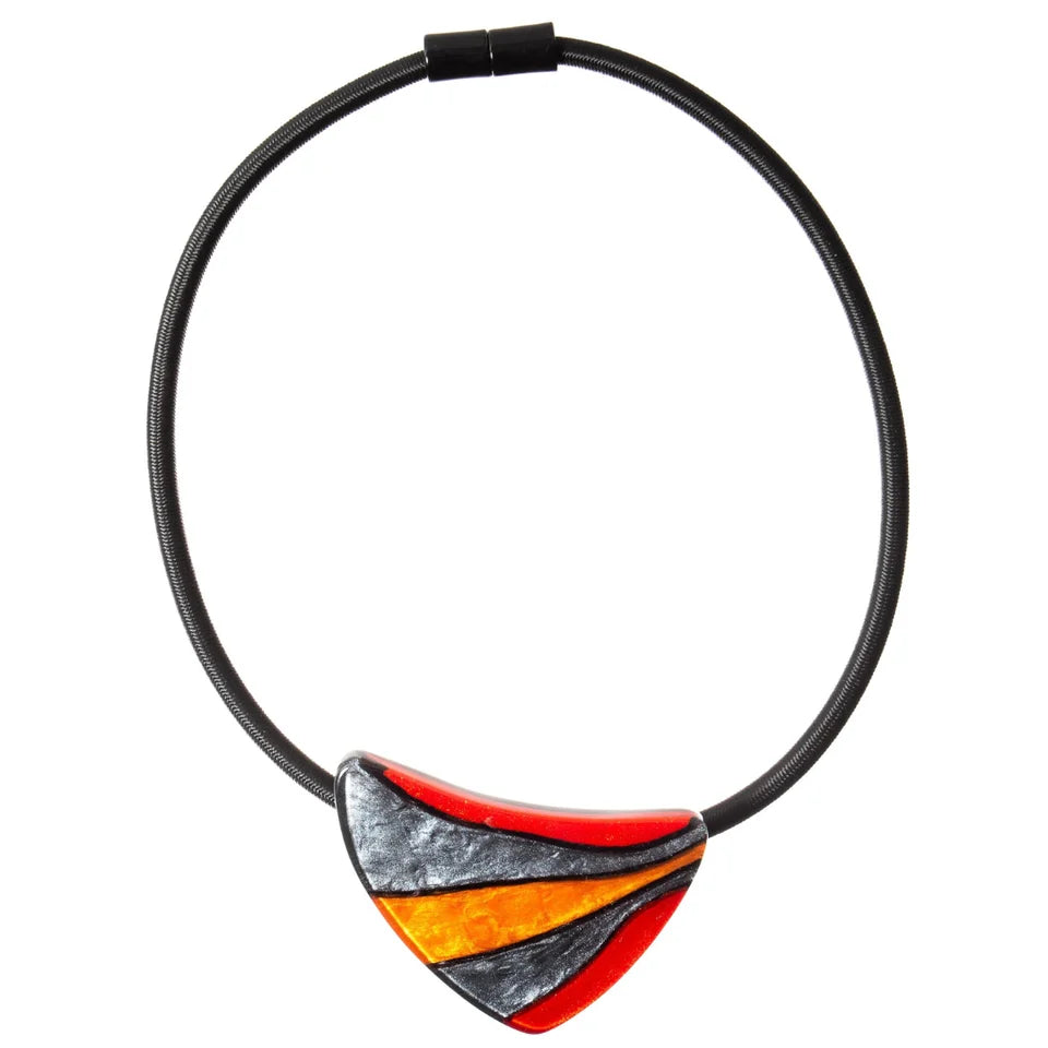Prue By Zsiska necklace with multi coloured triangle