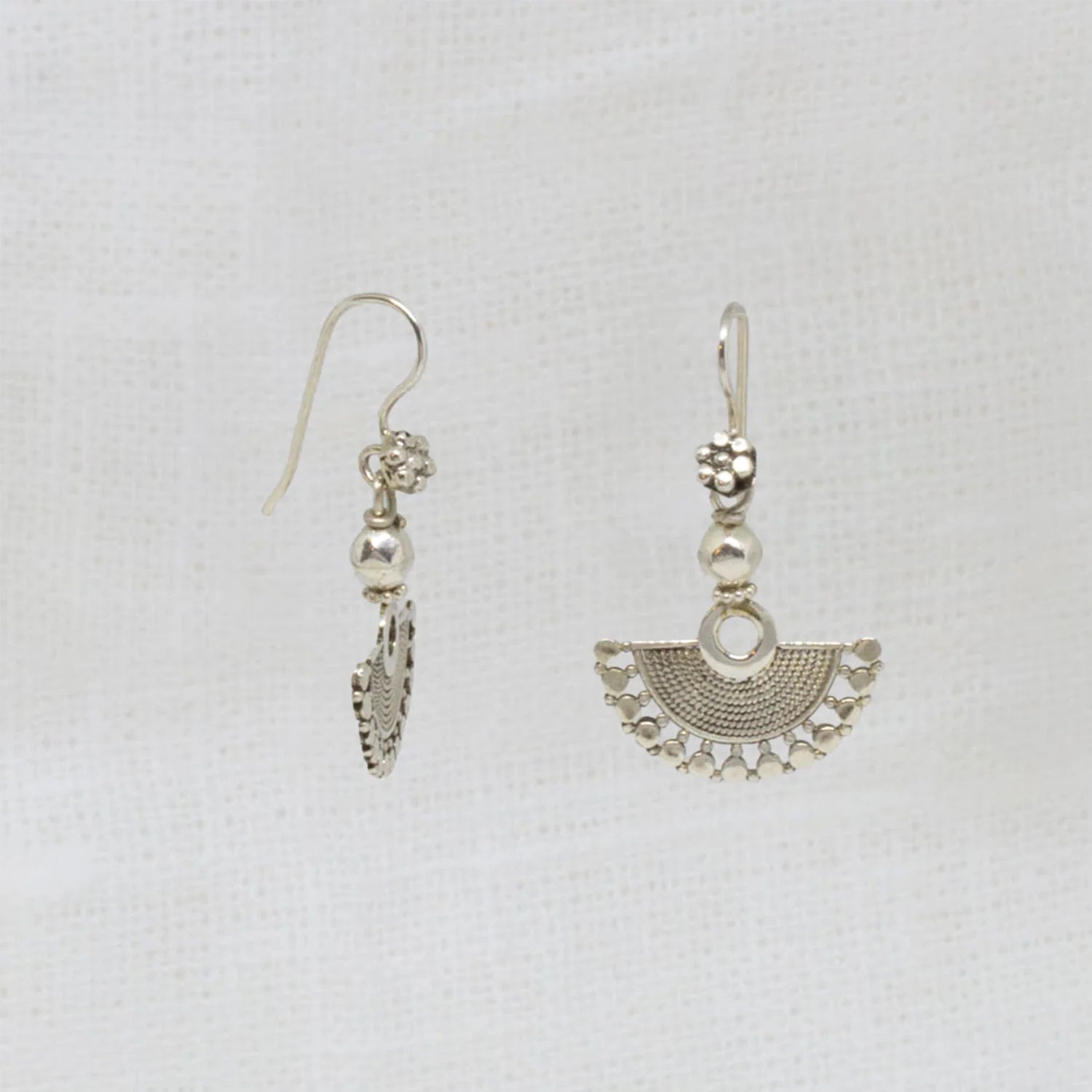 Silver Wirework Fan Earrings