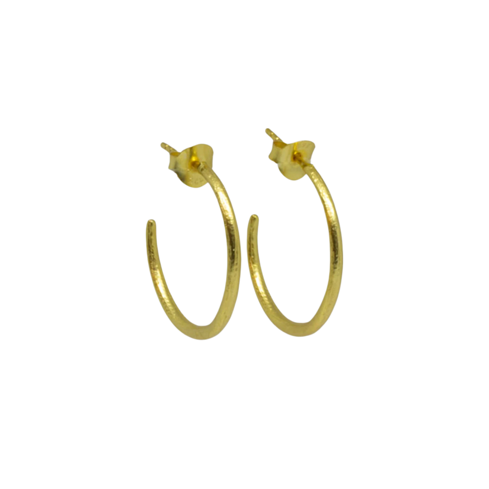 Small Brushed Tapered Hoop Earrings