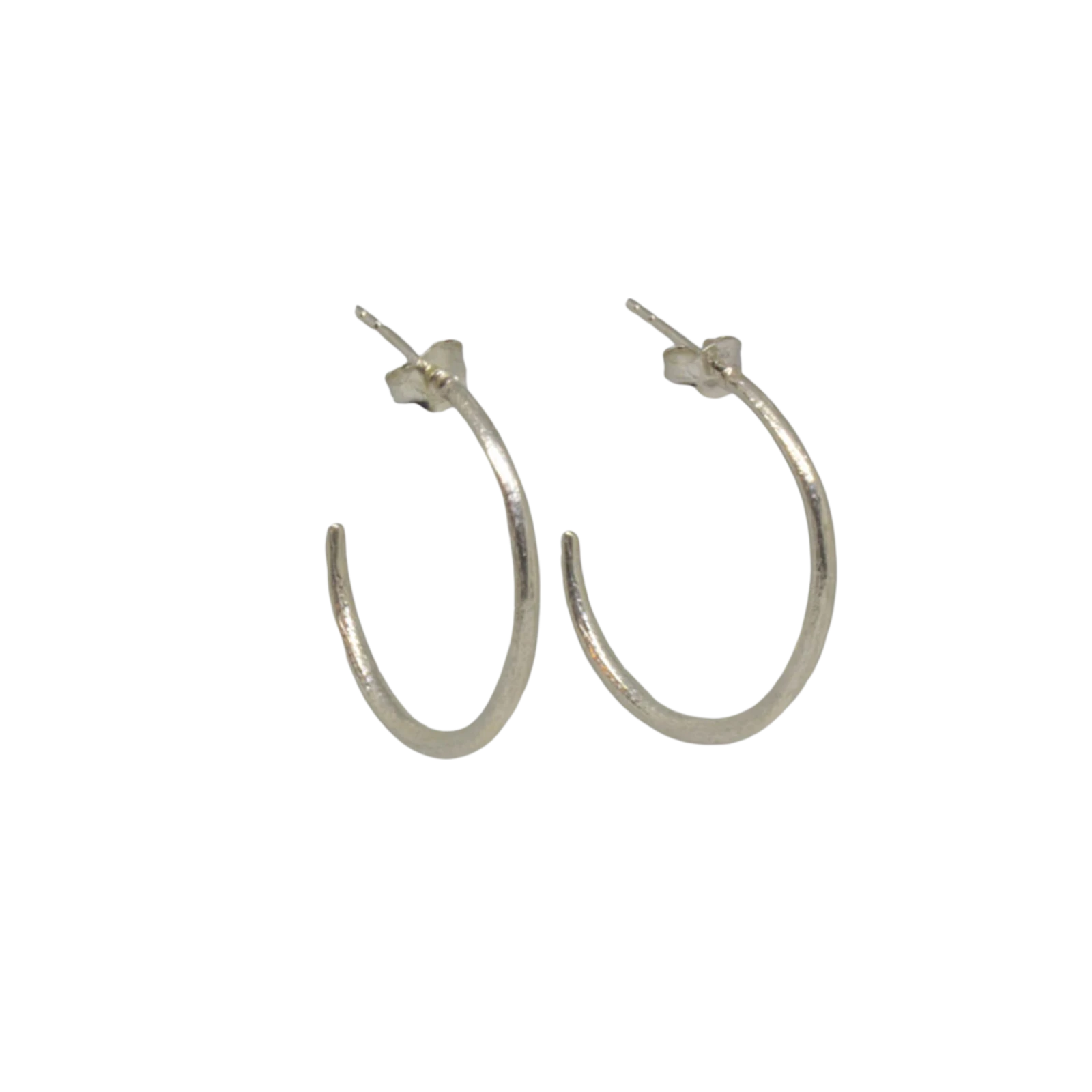 Small Brushed Tapered Hoop Earrings