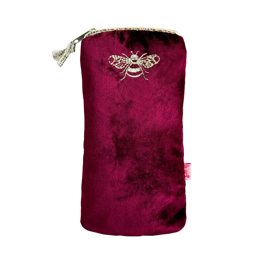 Silk Velvet Bee Glasses Pouch