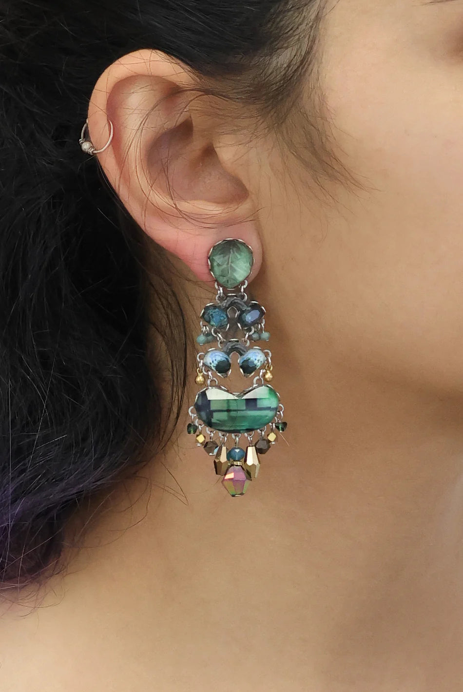 Emerald Reflection Set, Auralis Earrings
