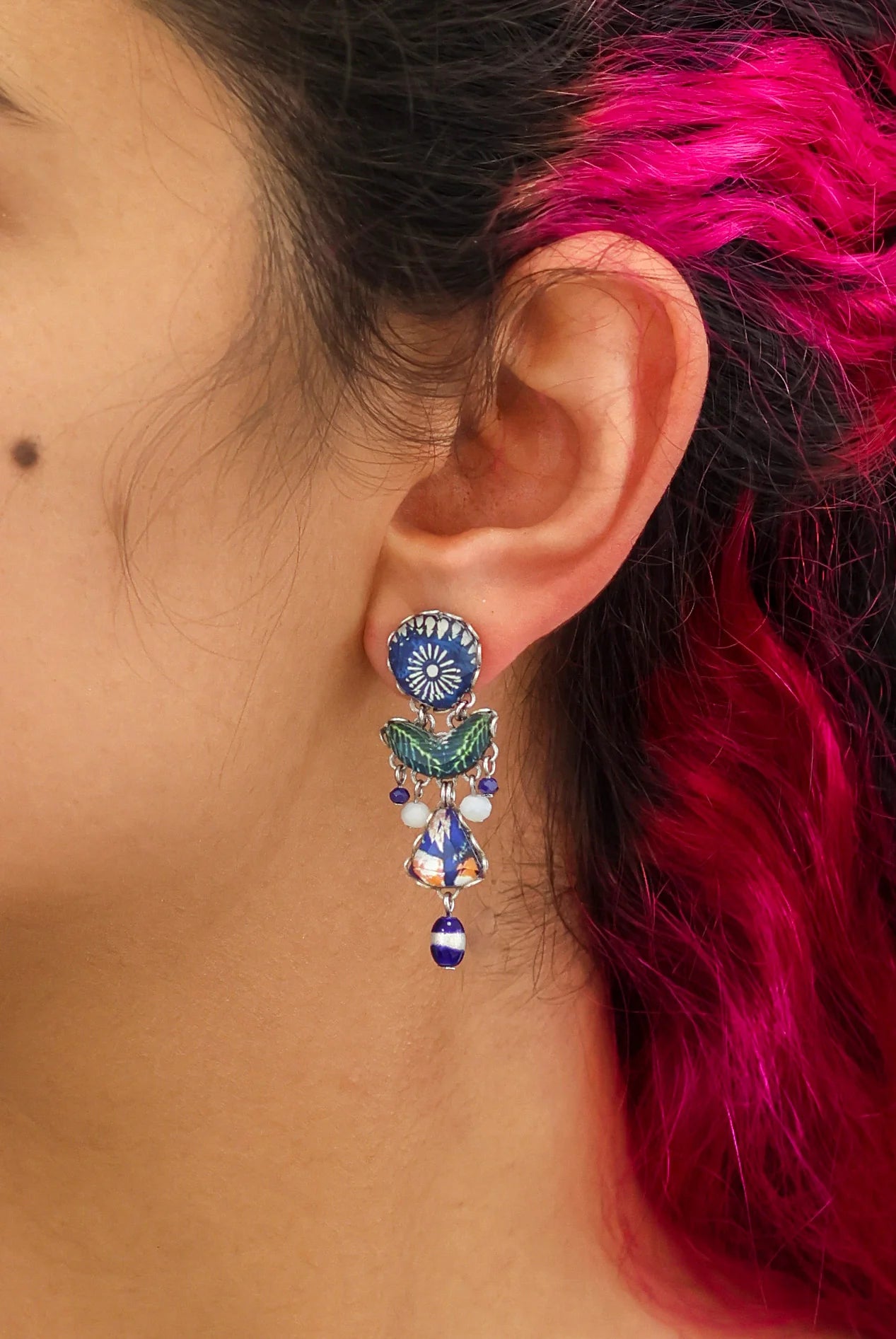 Blue Domes Set, Small Bule Earrings, Aphrodite