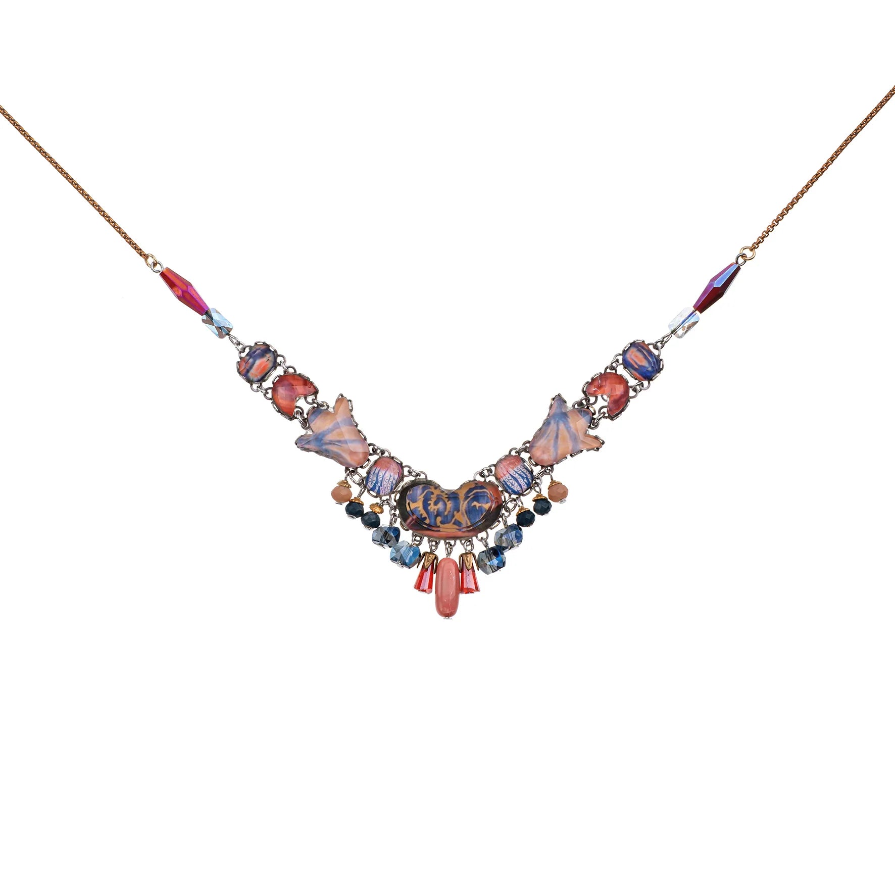 Amber Bloom Set, Delicate Necklace, Dynia