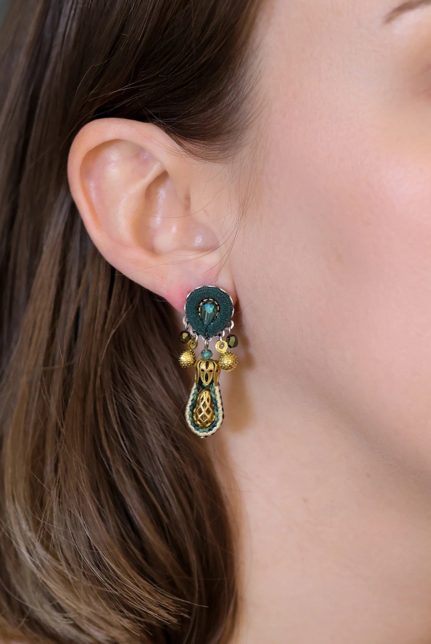 Prism Set,Stud Earrings, Moss