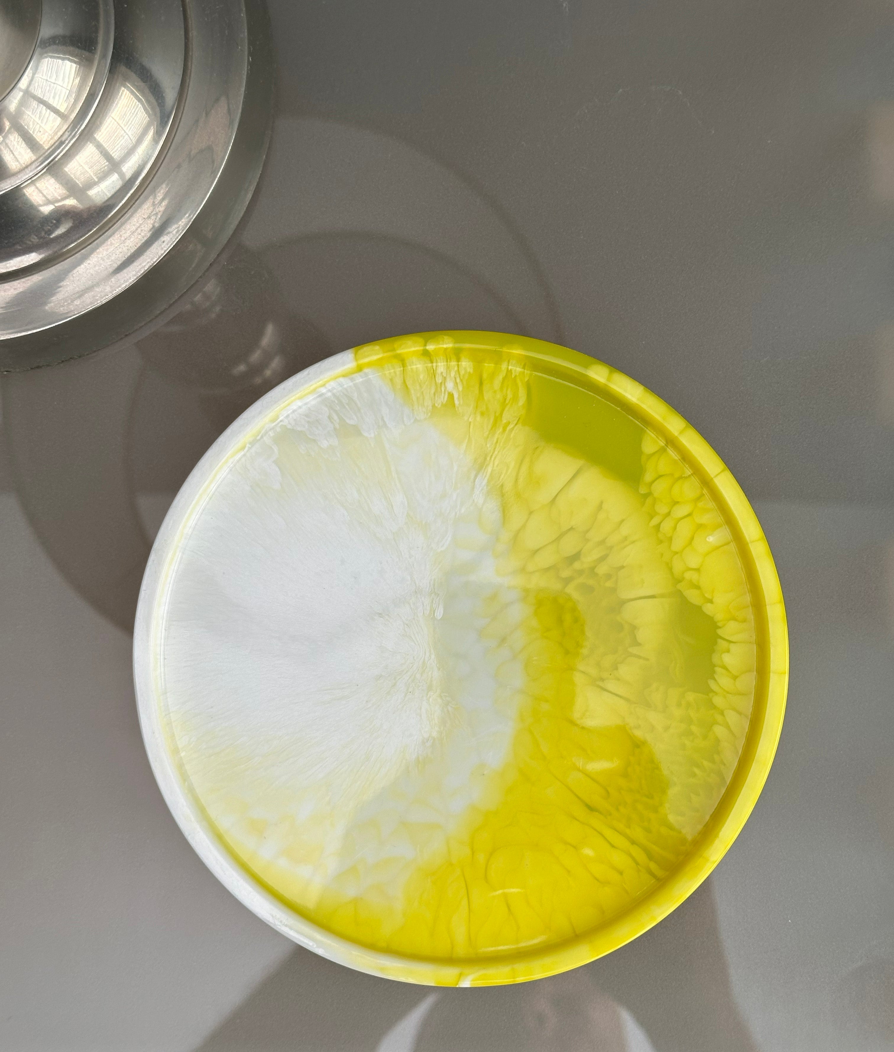 Nicky Johnston Handcrafted Jewellery Tray - Yellow Round