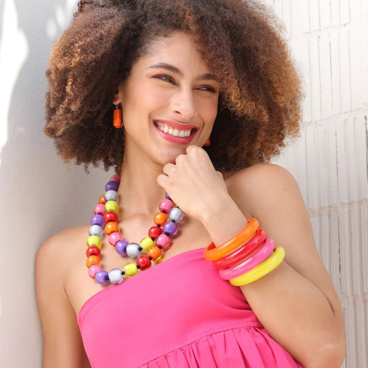 Magnetic Closure - Necklace - Colourful Beads