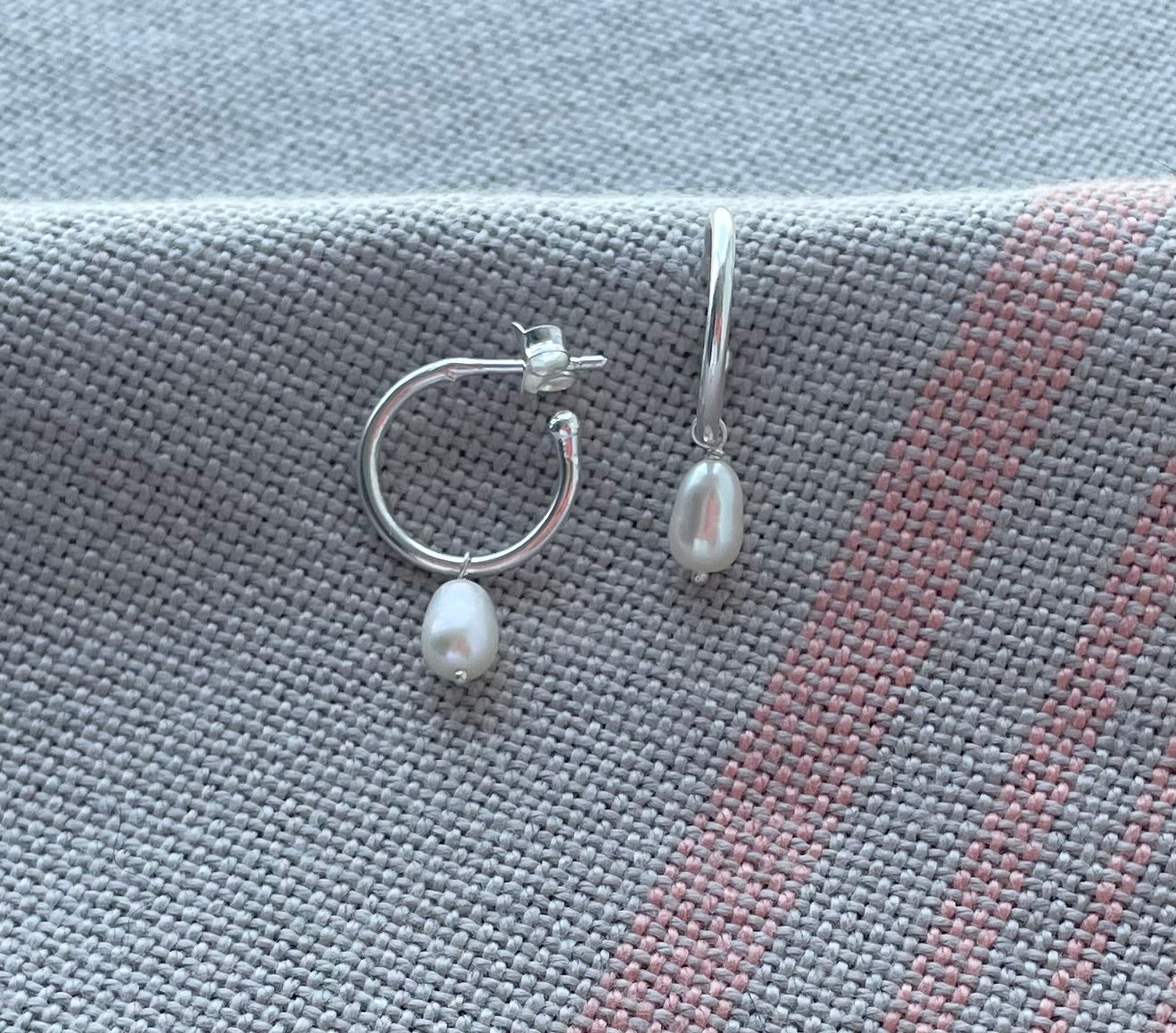 Pearl Charm Hoops