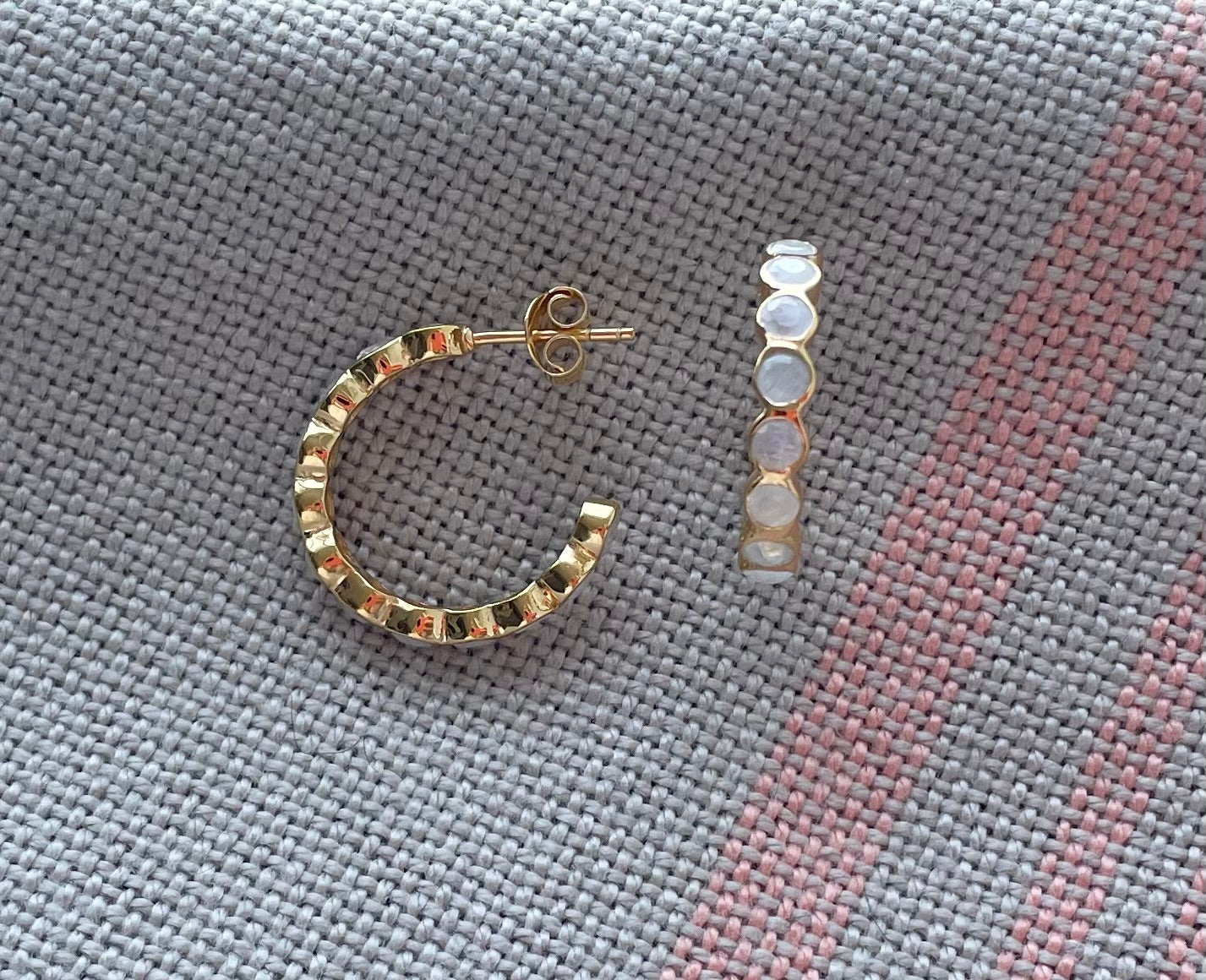 Round Gemstone Stud Hoops