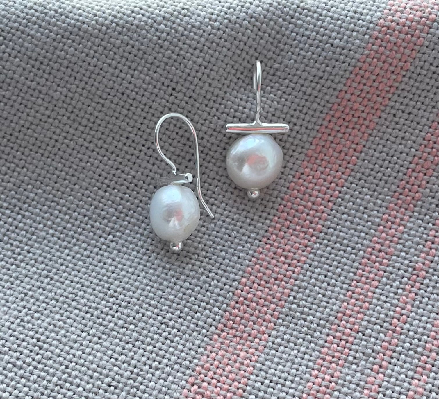 Pearl Bar Drop Earrings