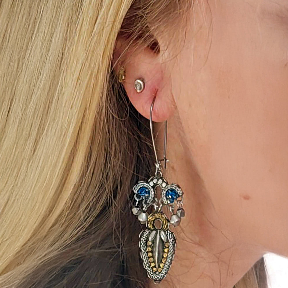 Silver Dangling Earrings Contemplation Set, Dulcina