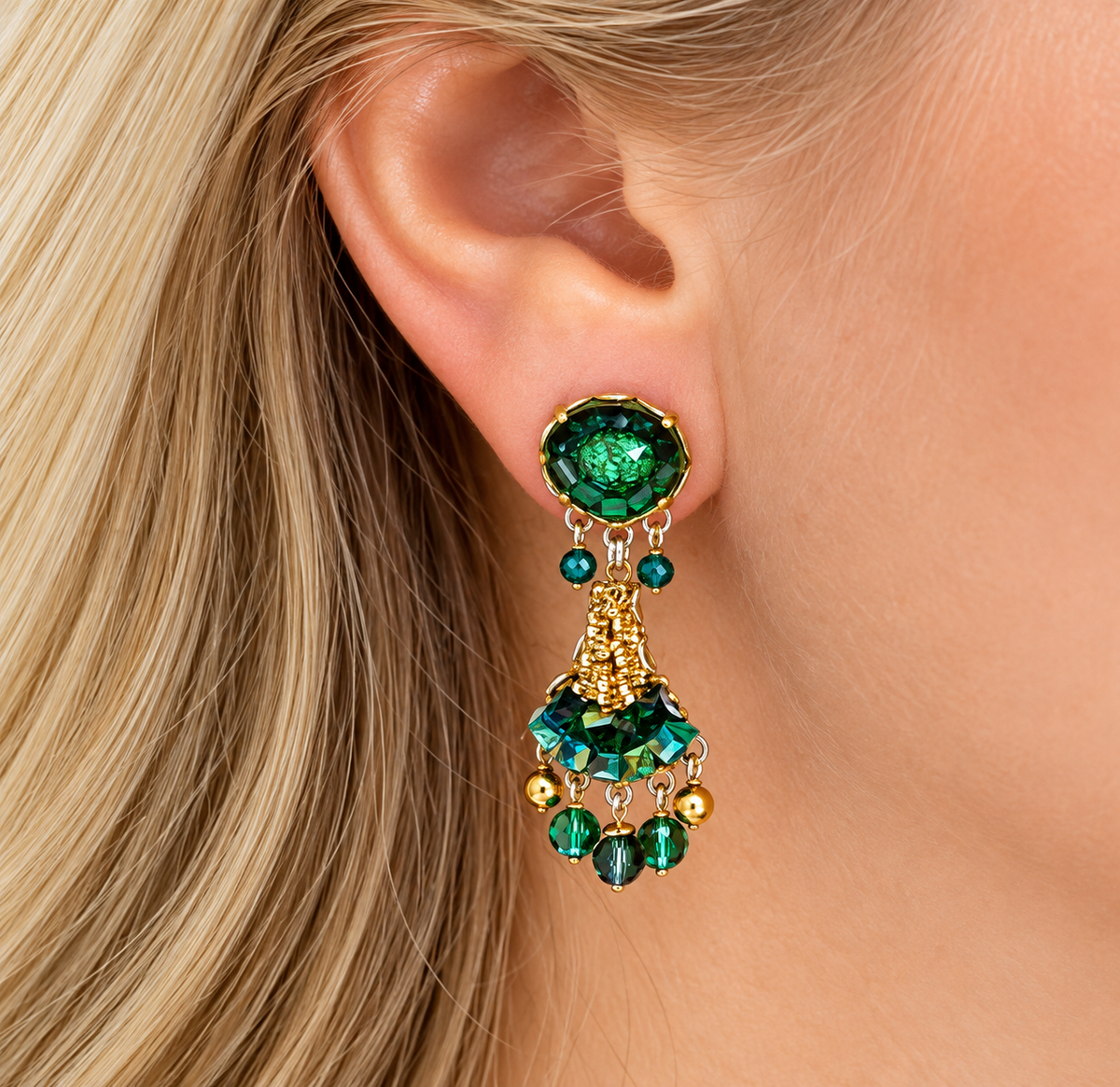 Green Painty Winona Earrings