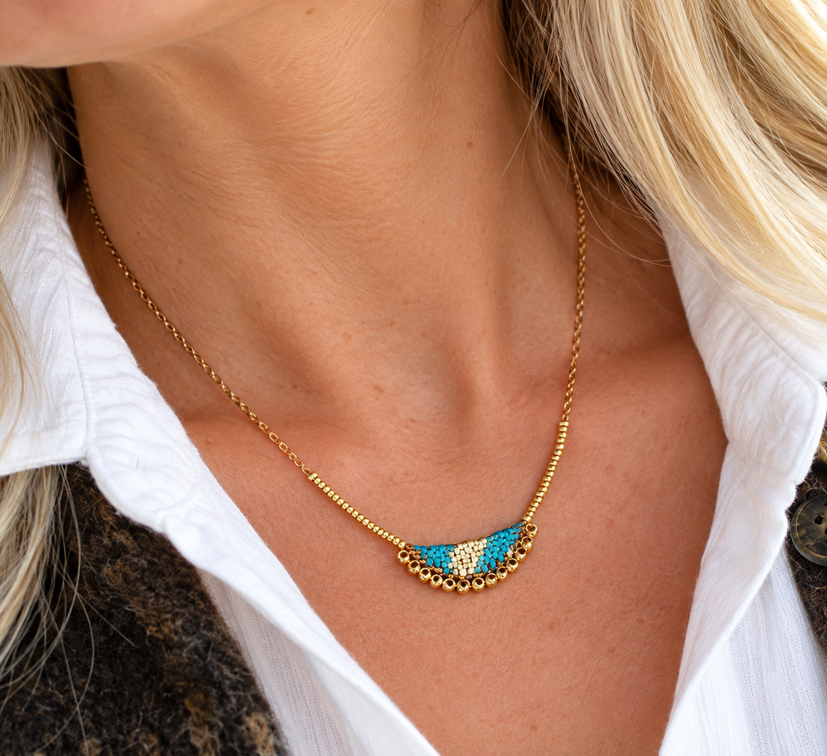 Turquoise Delicate Necklaces Queen of Sheba Set, Aranka