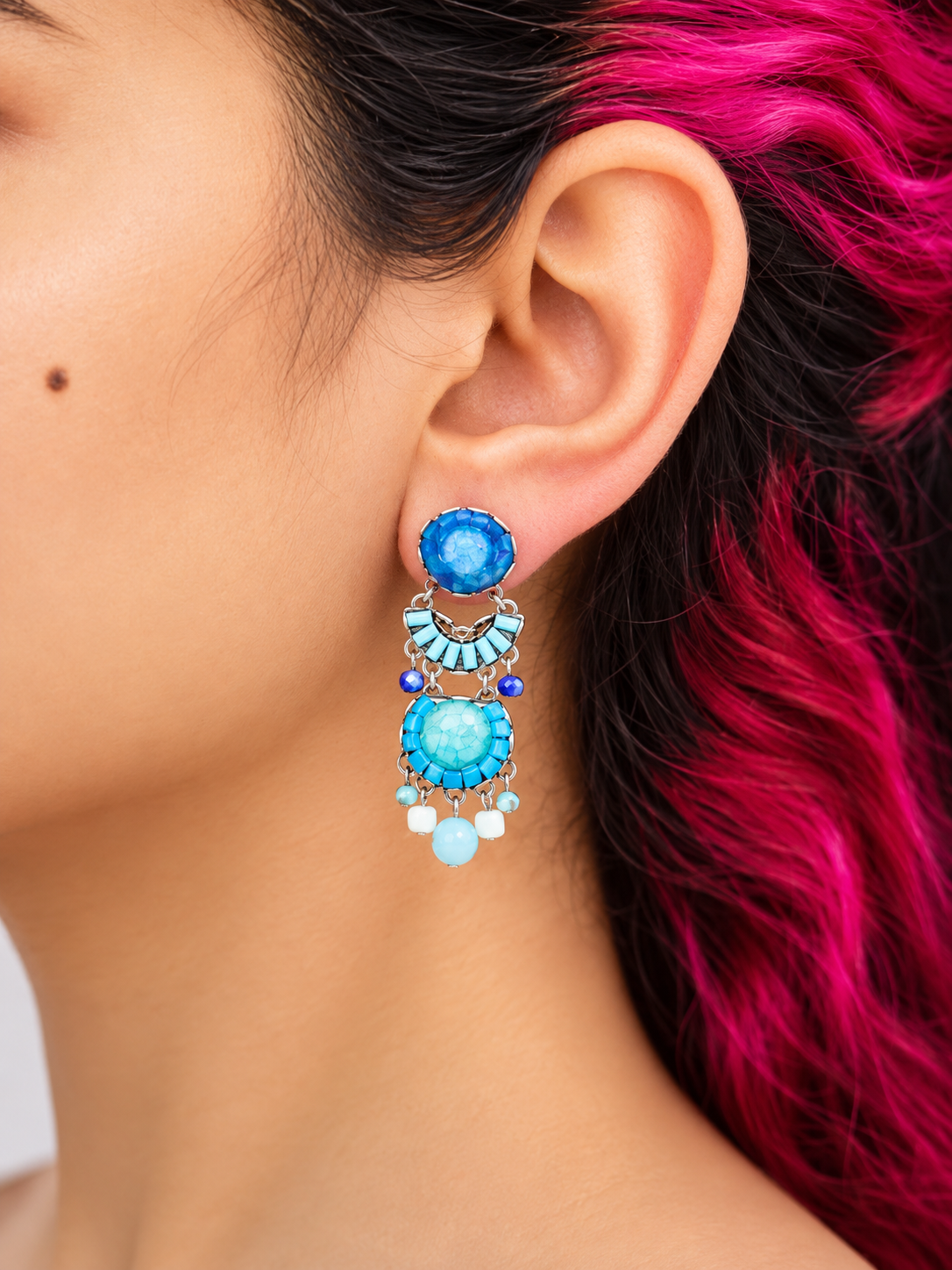 Blue Bayou Set, Casual Blue Earrings, Sky