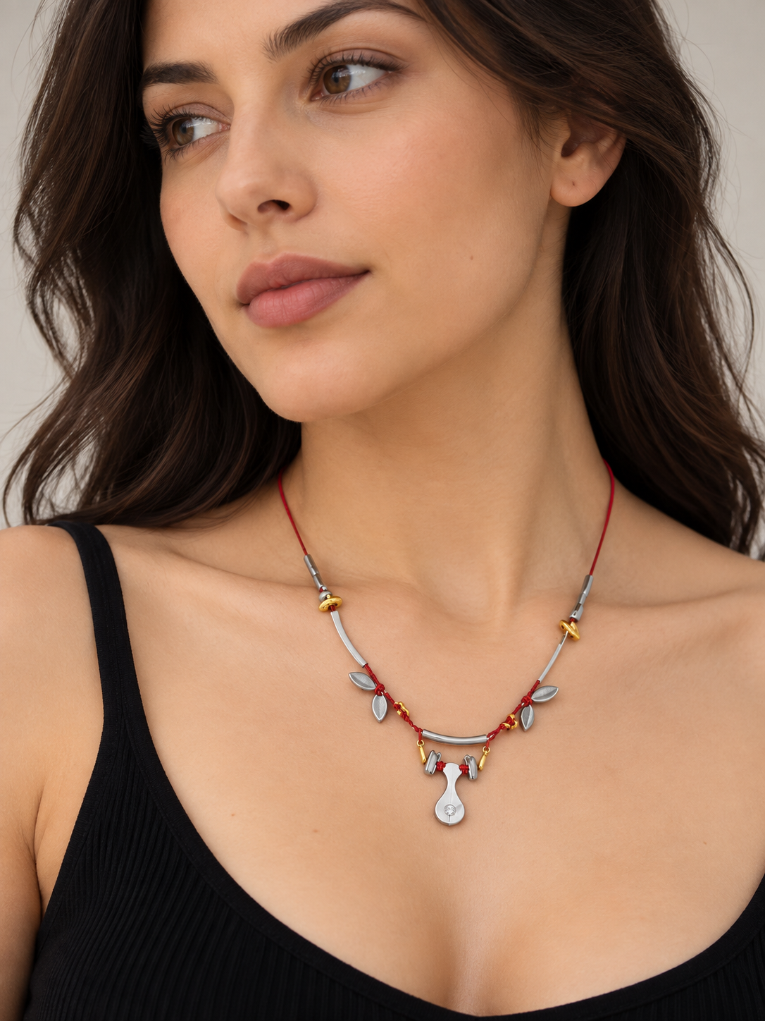 Metal Bloom Set, Naturae Necklace