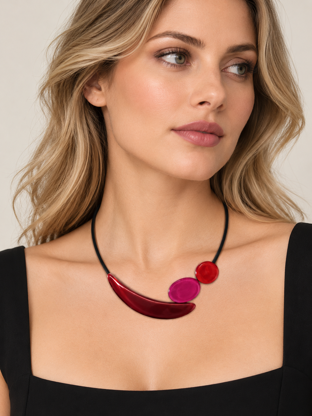 PRUE by ZSISKA Libra 3-Bead Magnet Necklace