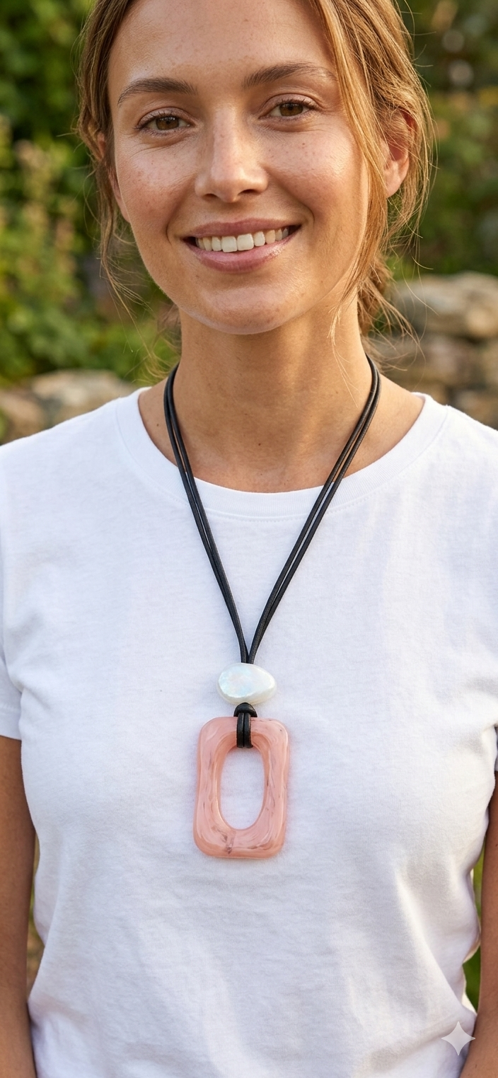 ZSISKA DESIGN - ADJUSTABLE CORD - RECTANGLE - PENDANT - ORGANIC